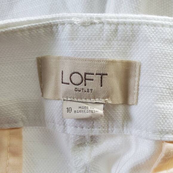 LOFT Outlet White Cotton Mid Rise 6" Short Shorts 10 - Picture 5 of 7